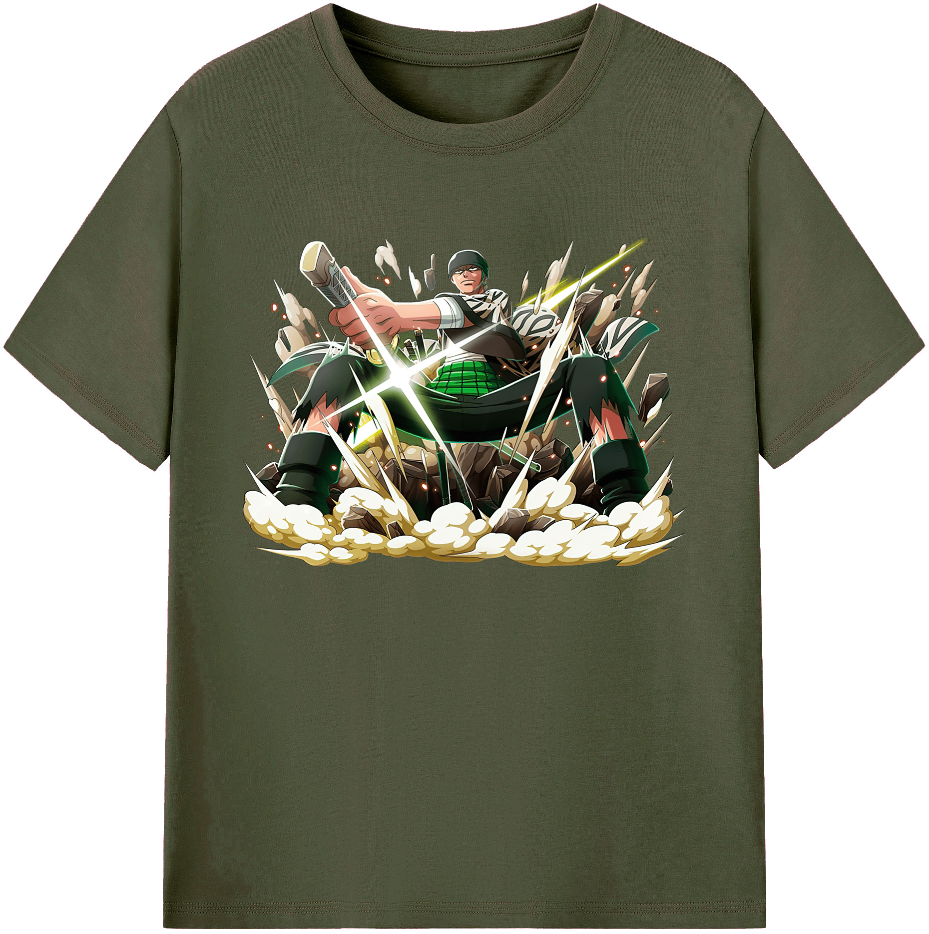 ワンピース ロロノア・ゾロ ONE PIECE Roronoa Zoro 綿100％ メンズ半袖Tシャツ｜肌触りやわらか＆通気性